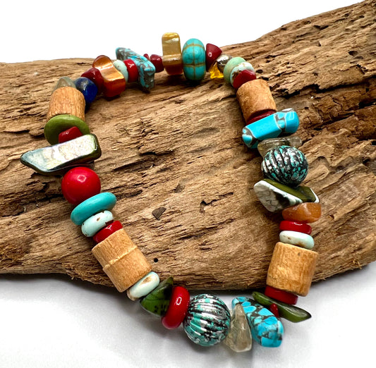 Stone and Bead Bracelet